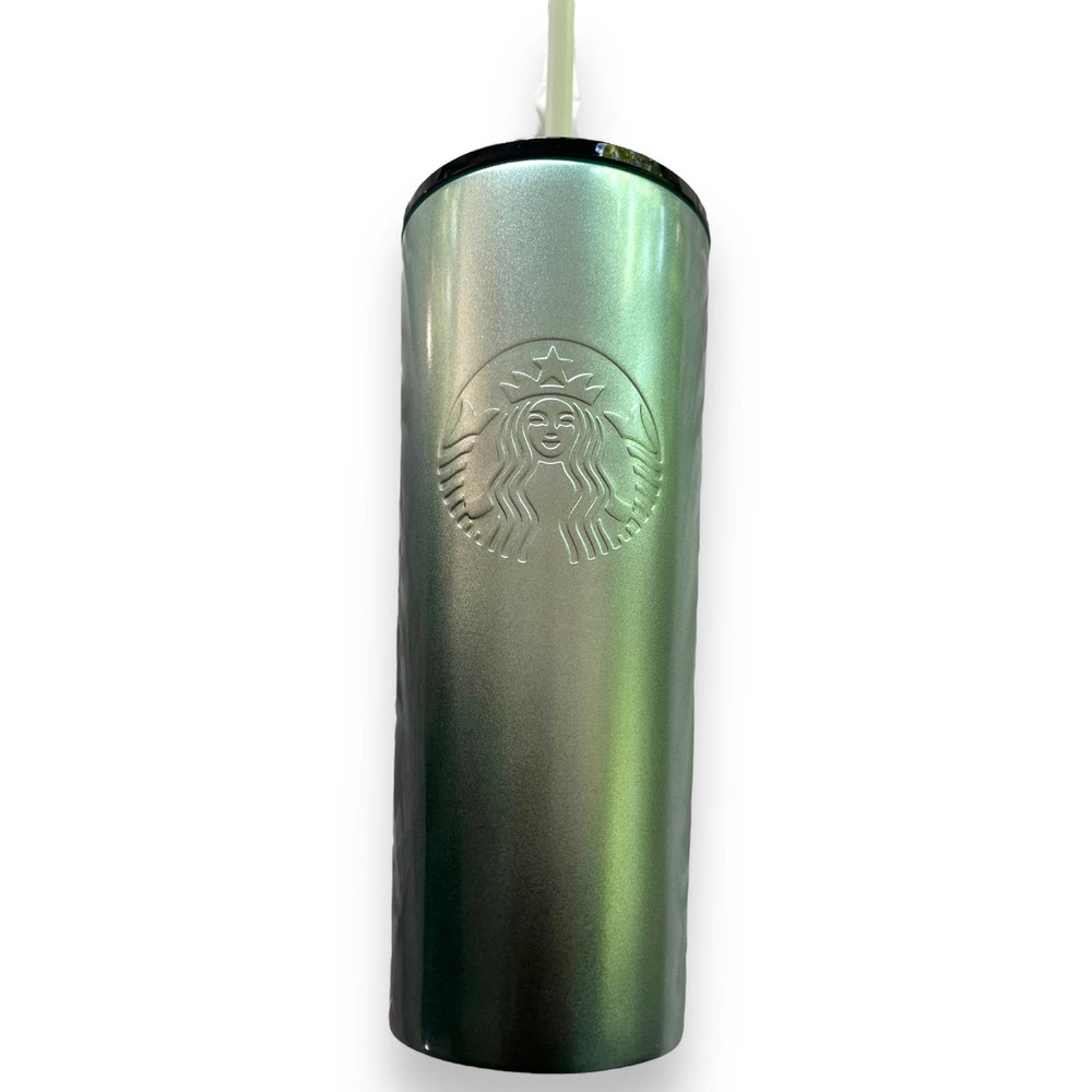 2022 Starbucks Green Ombre Stainless Steel Tumbler 16 oz Cold Cup NEW